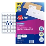 Avery Quick Peel Address Labels Sure Feed L7651 381X212mm 65Up Bx 100