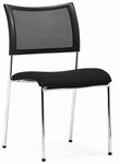 Chair Visitors Mesh Back Black Fabric Seat No Arms Chrome Frame 4 Legs