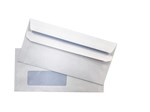 Envelope Dlx 120X235mm Self Seal Secretive Window Face White Box 500
