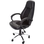 Rapid Cl410 Executive High Back Chair With Arms Pu Fabric Inlay