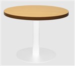 Coffee Table Round 600Mm White Base 425H Beech Top