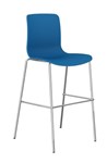 Acti Chrome Bar Stool Base 760Mm High With Ocean Blue 07 Polyprop Shell