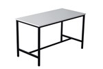 Rapid High Bar Table Black Powdercoated Steel Frame 1800X900X1050H White