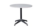 Rapid Typhoon 1200Mm Round Meeting Table White top Black Frame With 4 Star Chrome Bas