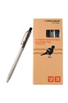 Bibbulmun Retractable Ballpoint Pen Economy Med Pack 12 Black