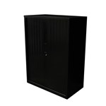 Rapid Tambour Cupboard 1200Hx900Wc473D Black 2 Shelf