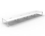 Deluxe Rapid Infinity 8 Person Double Sided Desk White Loop Leg 1800X750 Ov