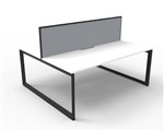 Deluxe Rapid Infinity 2 Person 2 Sided Desk Black Loop Leg 1500X750 Overall