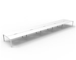 Deluxe Rapid Infinity 10 Person Double Sided Desk White Profile Leg 1200X75