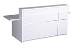 The 5O Reception Counter  2400Mm W X 848Mm D X 1100Mm H Gloss White Venee