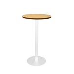 Rapid Dry Bar Table 600Mm Round Top 1075H White Base Beech Top
