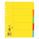 Marbig Dividers Manilla A4 5 Tab Extra Wide Brights Colour