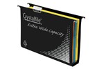 Crystalfile Suspension Files Extra Wide Foolscap Black Pack 10