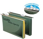 Crystalfile Suspension Files Double Capacity Foolscap Green Pack 10