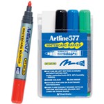 Artline 577 Whiteboard Marker Bullet Point 3mm Wallet 4