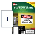 Avery Labels Laser Heavy Duty L7067 Permanent 1Up Pack 25