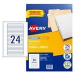 Avery Labels File Spines L7170 134X11mm 24Up Pack 25
