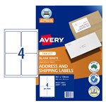 Avery Shipping Labels Trueblock J8169 991X139mm Inkjet White 4Up Bx 50