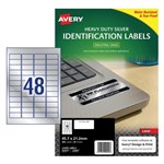 Avery Labels Laser Heavy Duty L6009 Permanent 457X212mm Silver 48Up Pk 20