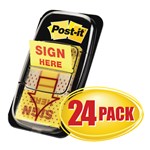PostIt Flags 680924Cp Cabinet Pack Sign Here 25X43mm Yellow Pack 24