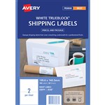 Avery Shipping Labels Trueblock J8168 1996X1435mm Inkjet White 2Up Bx 50