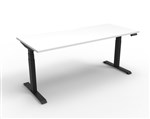 Boost  1P Sit Stand Desk 1200x750mm Nat White Top Black Frame