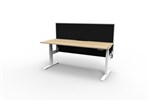 Boost  1P Sit Stand Desk 1200x750mm Nat Oak Top White Frame Black Screen