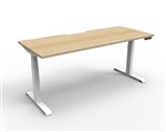 Boost  1P Sit Stand Desk 1500x750mm Nat Oak Top White Frame