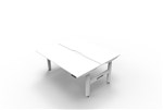 Boost  2P Sit Stand Desk 1200x750mm Nat White Top White Frame