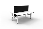 Boost  2P Sit Stand Desk 1200x750mm Nat White Top White Frame Black Screen