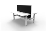 Boost  2P Sit Stand Desk 1200x750mm Nat White Top White Frame Black Screen Cable Tray