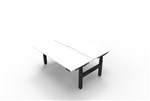 Boost  2P Sit Stand Desk 1500x750mm Nat White Top Black Frame