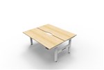 Boost  2P Sit Stand Desk 1500x750mm Nat Oak Top White Frame