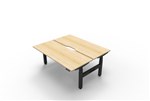 Boost  2P Sit Stand Desk 1500x750mm Nat Oak Top Black Frame