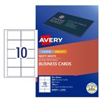 Avery Business Cards L7414 10Up Laser Inkjet Single Sided 90X52mm Pack 20