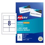 Avery Card Name Badges Refill 86X555mm Laser Inkjet Pack 25