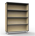 Bookcase Natural Oak Black Trim 1200mm H x 900mm W x 315mm D