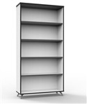 Bookcase Natural White Black Trim 1800mm H x 900mm W x 315mm D