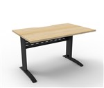 Rapid Desk Span Straight 1200W X 750D Nat Oak Black RSD1275M NOBL