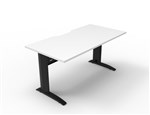 Rapid Desk Span Straight 1200W X 750D White Black RSD1275M NWBL