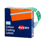 Avery Colour Code Labels 432Xx Side Tab 25X38 500 Year 24