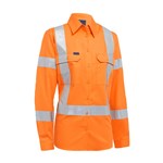 Akurra Womens HiVis Long Sleeve Rail XBack Taped Shirt 145gsm Biomotion Orange