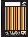 Olympic Lecture Book Spiral 7 Hole Perforated 8mm A4 120 Pages
