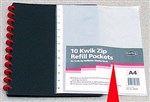Marbig Kwik Zip Display Book Refills A4 Clear Pack 10