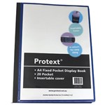 Protext Display Book Insert Cover Fixed 20 Pockets A4 Black