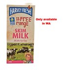 Harvey Fresh Long Life Skim Milk Uht 1 Litre  Available in WA only 