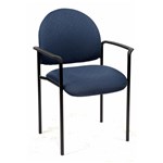 Ys11A Visitor Fabric Stacking Chair With Arms Blue