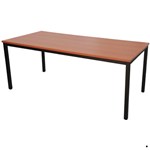 Rapid Meeting Table Steel Frame 1800Wx750D730Hmm Black Legs CherryBlack