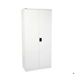 Go Metal Stationery Cupboard 2000H X 910W X 450D Assembled 4 Shelves White