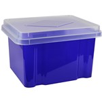 Italplast Storage Box Clear Base And Lid 360Wx450Lx285Hmm 32L Purple